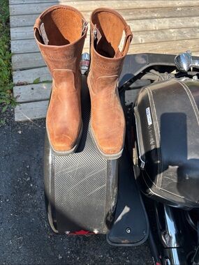 Frye Chestnut Brown Suede Pull-On Boots